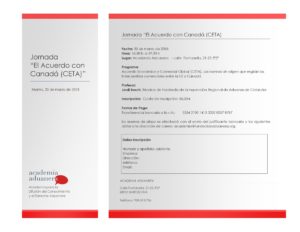 Jornada - El Acuerdo con Canadá - CETA